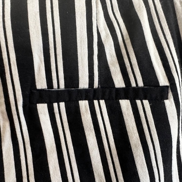 La Ligne Trousers Black White Striped Flared Leg Cropped Work Pants Size 0 - Picture 8 of 11
